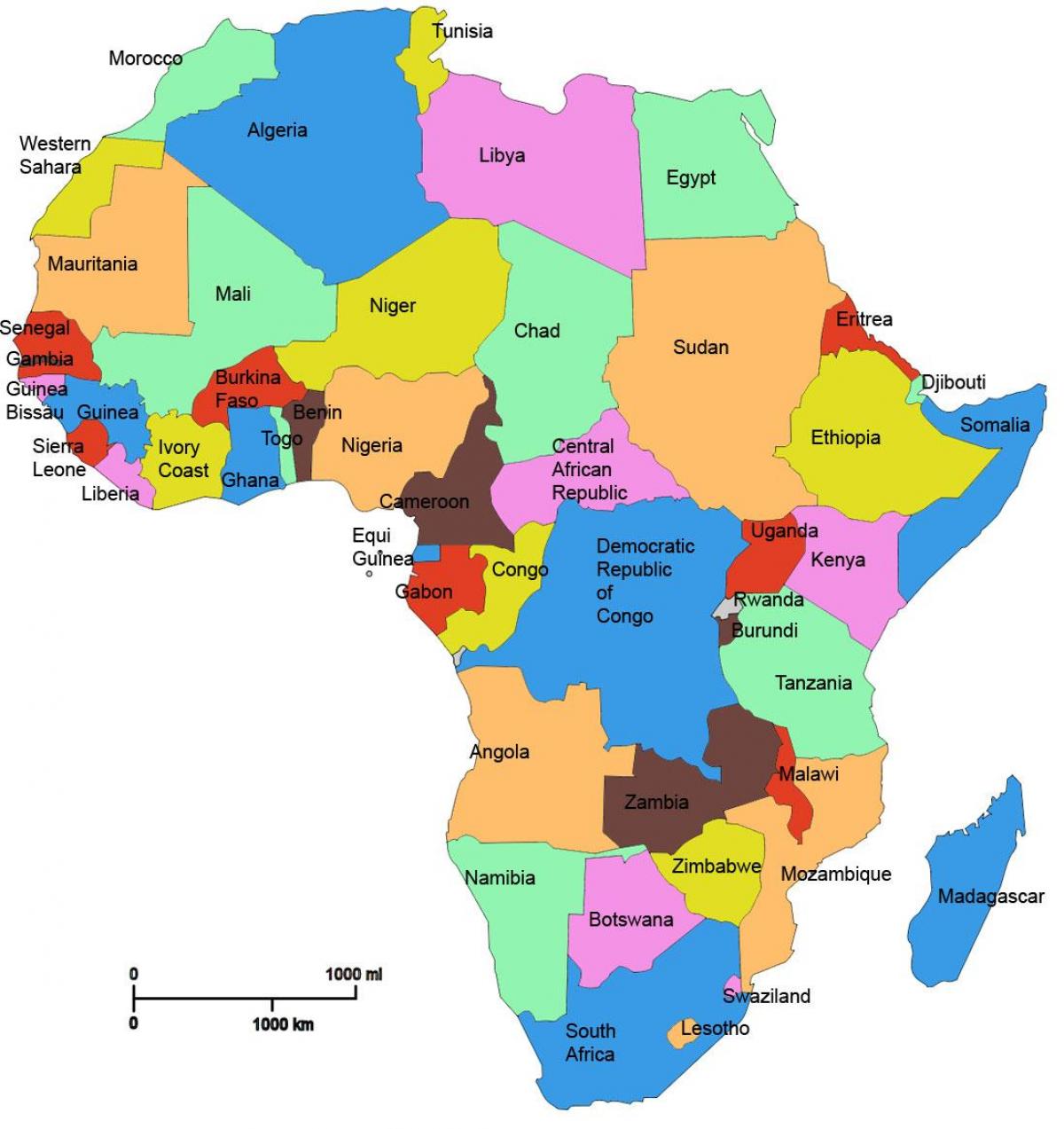 map of africa showing tanzania
