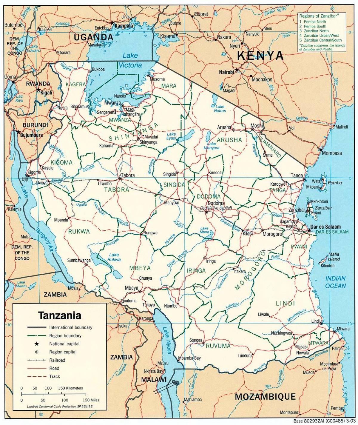 map of tanzania with cities