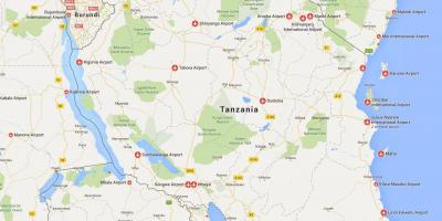 Map of tanzania airports 