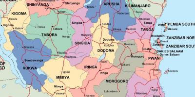 Map of tanzania political