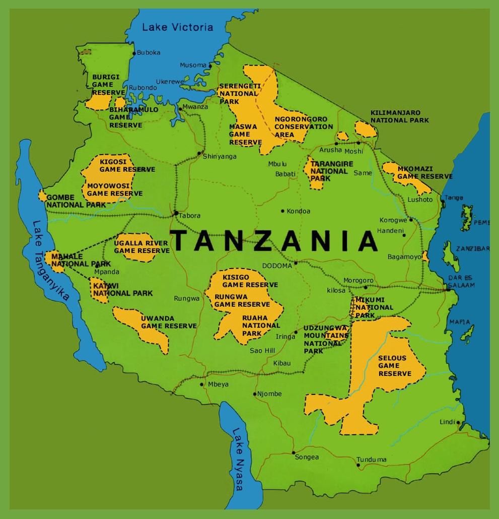 tanzania tourist map pdf