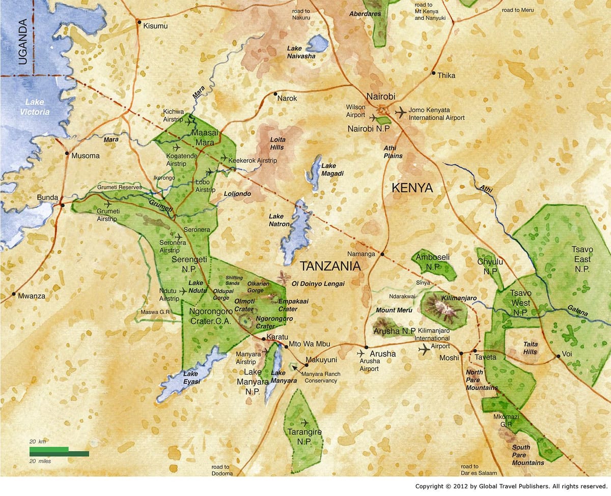 Map of northern tanzania