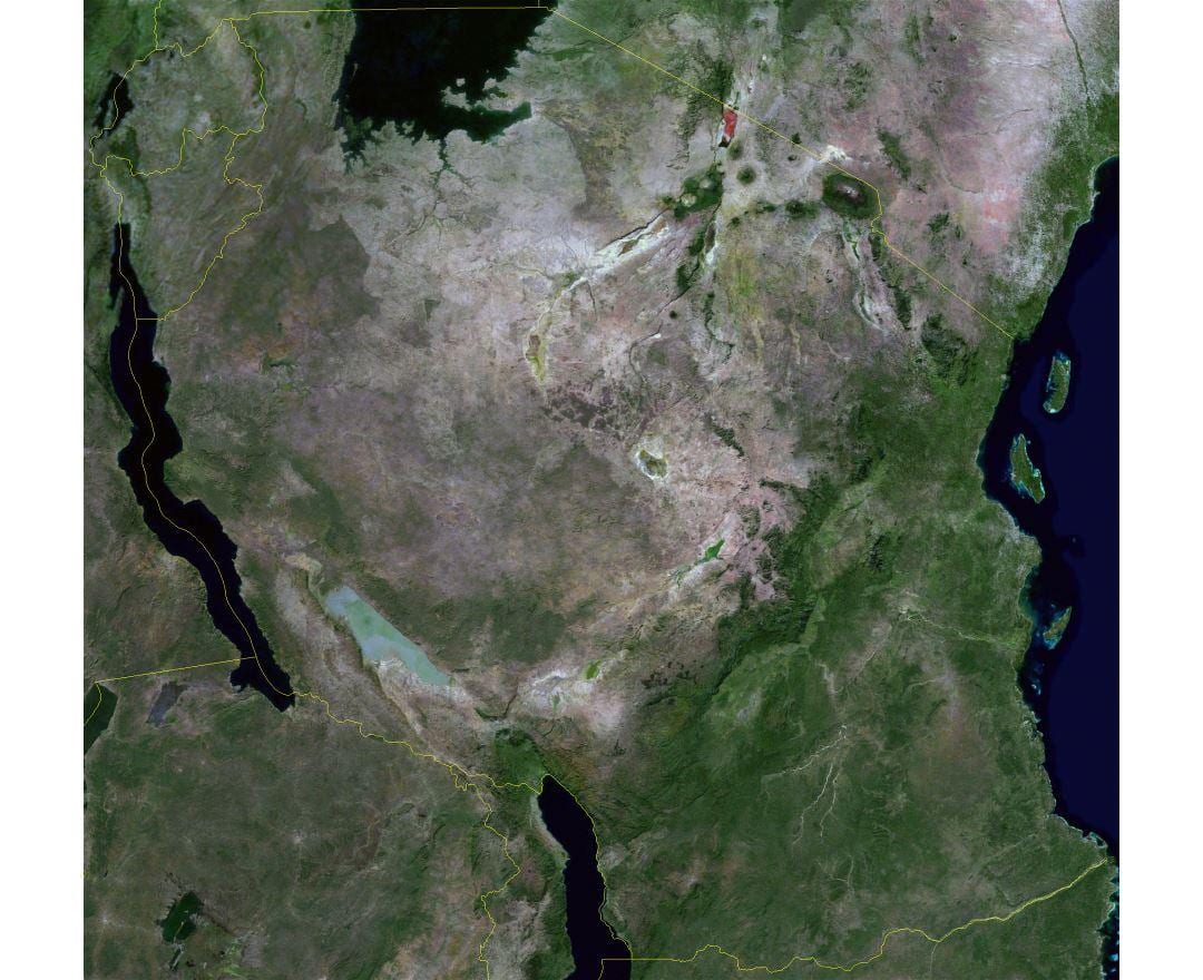 Map of satellite tanzania