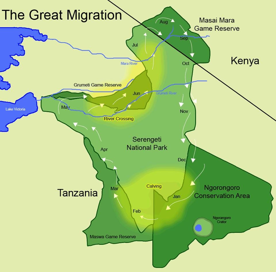 Map of tanzania migration	