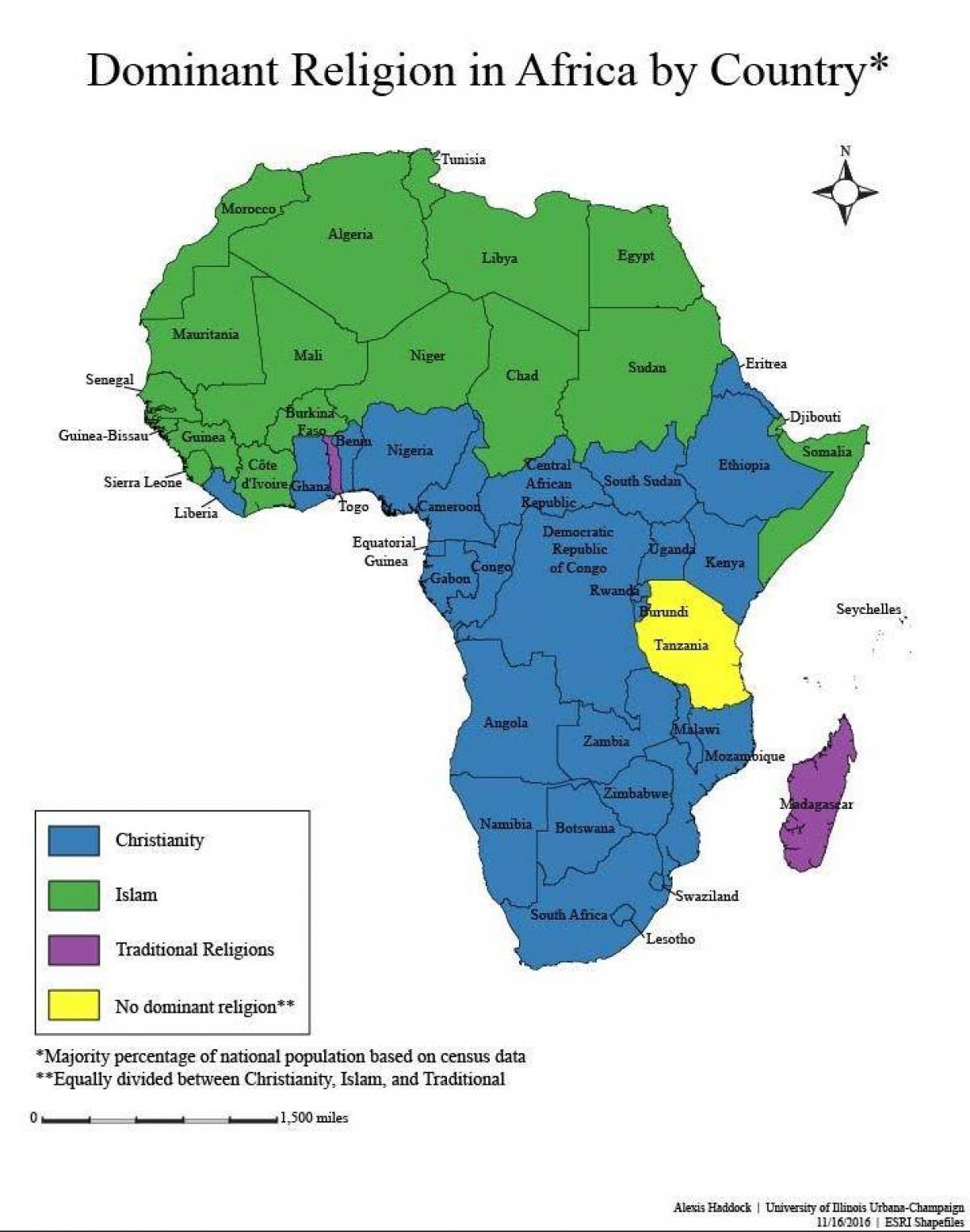 Map of tanzania religion