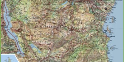 Map of detailed tanzania