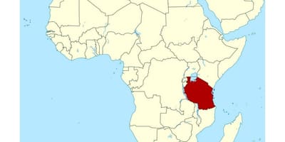 Map of location of tanzania on world 