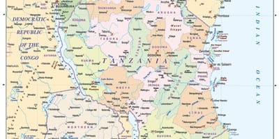 Map of tanzania and surrounding countries
