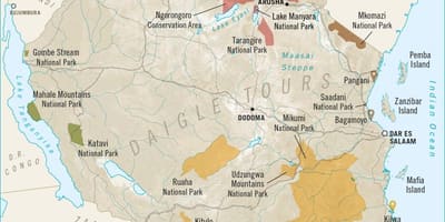Map of tanzania game reserves