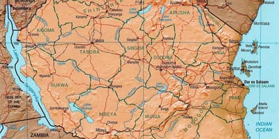 Tanzania geographical map