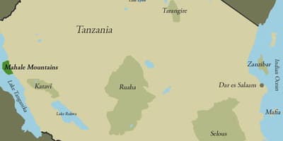 Map of tanzania mountains