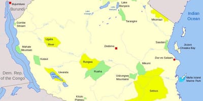 Map of tanzania national parks and game reserves