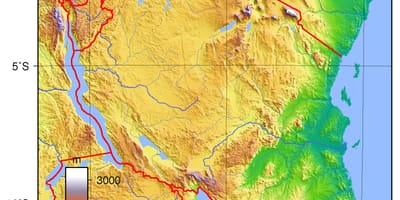 Tanzania topographic map