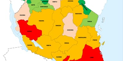 Tanzania population density map