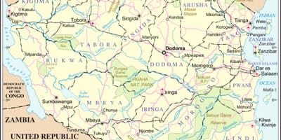 Map of tanzania river